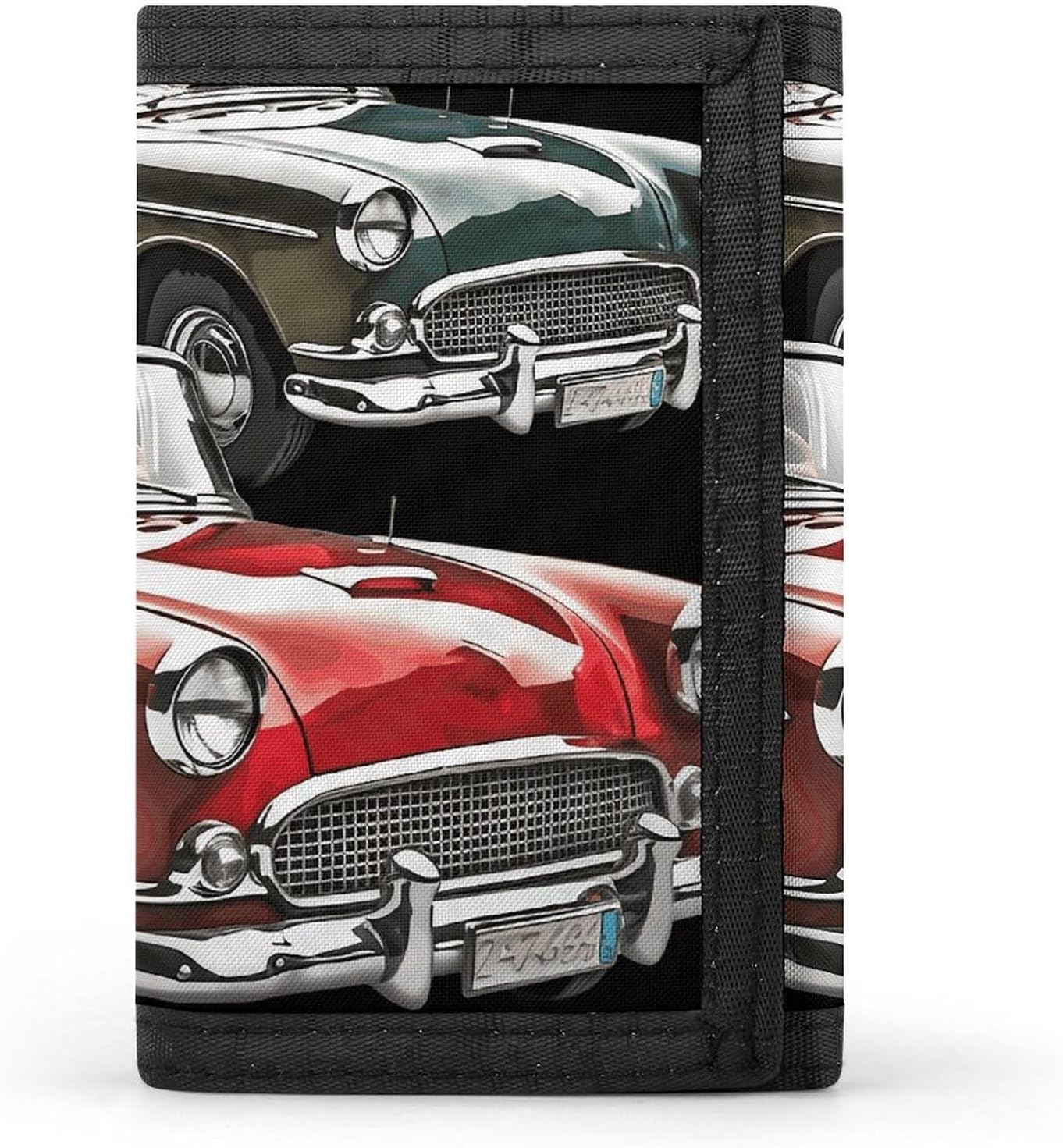 Classic Car Trifold Wallet with Id Window 8 Card Slots Slim Security Wallet Card Cash Coin Holder Outdoor Travel Modern Fashion Purse Gifts for Men Women image 4