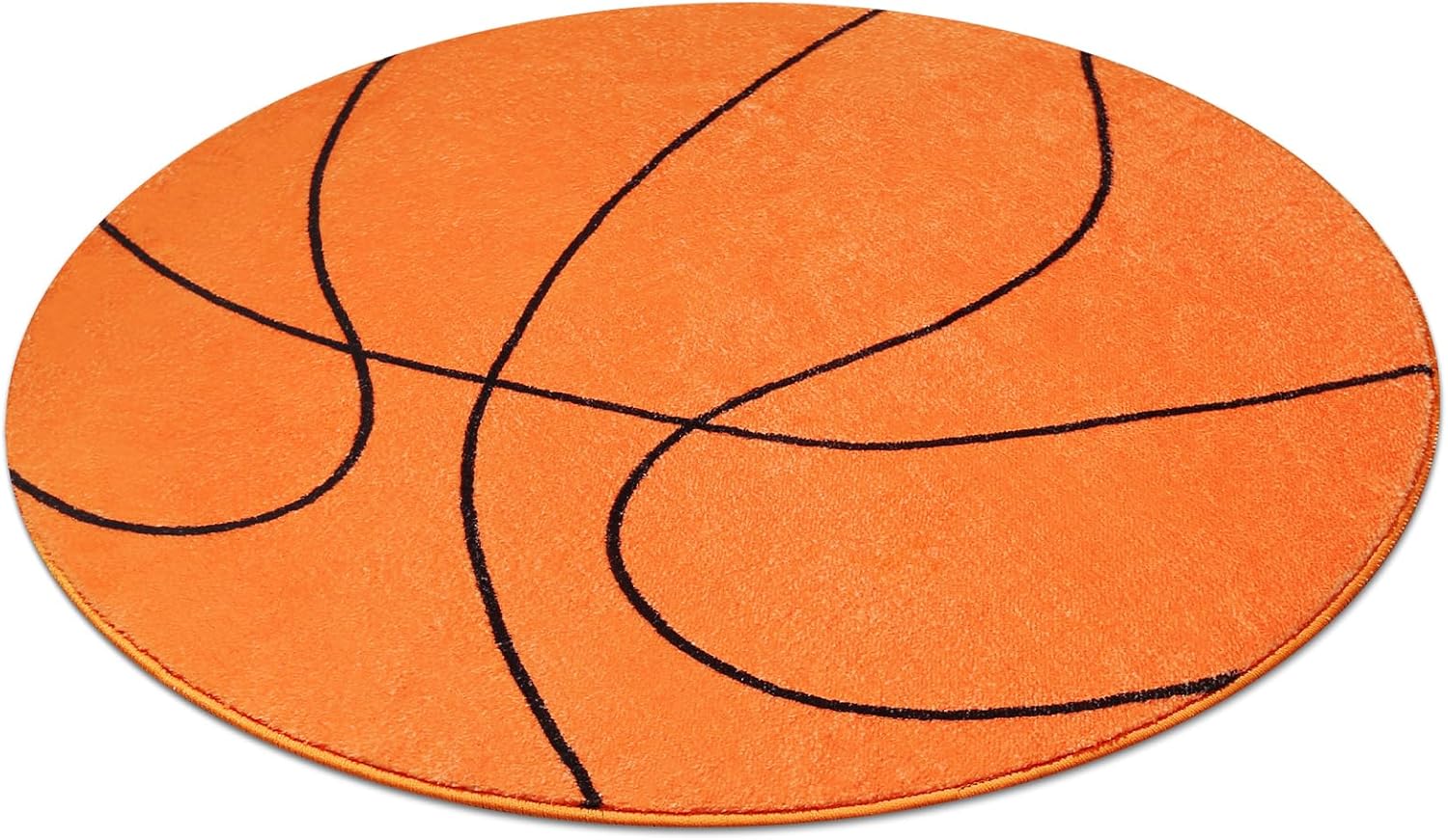 Basketball Rug 31"x31" Round Bathroom Mat, Non Slip Bedroom Sports Carpets for Kids Boys Bedroom Living Room Playroom Decor (Basketball)