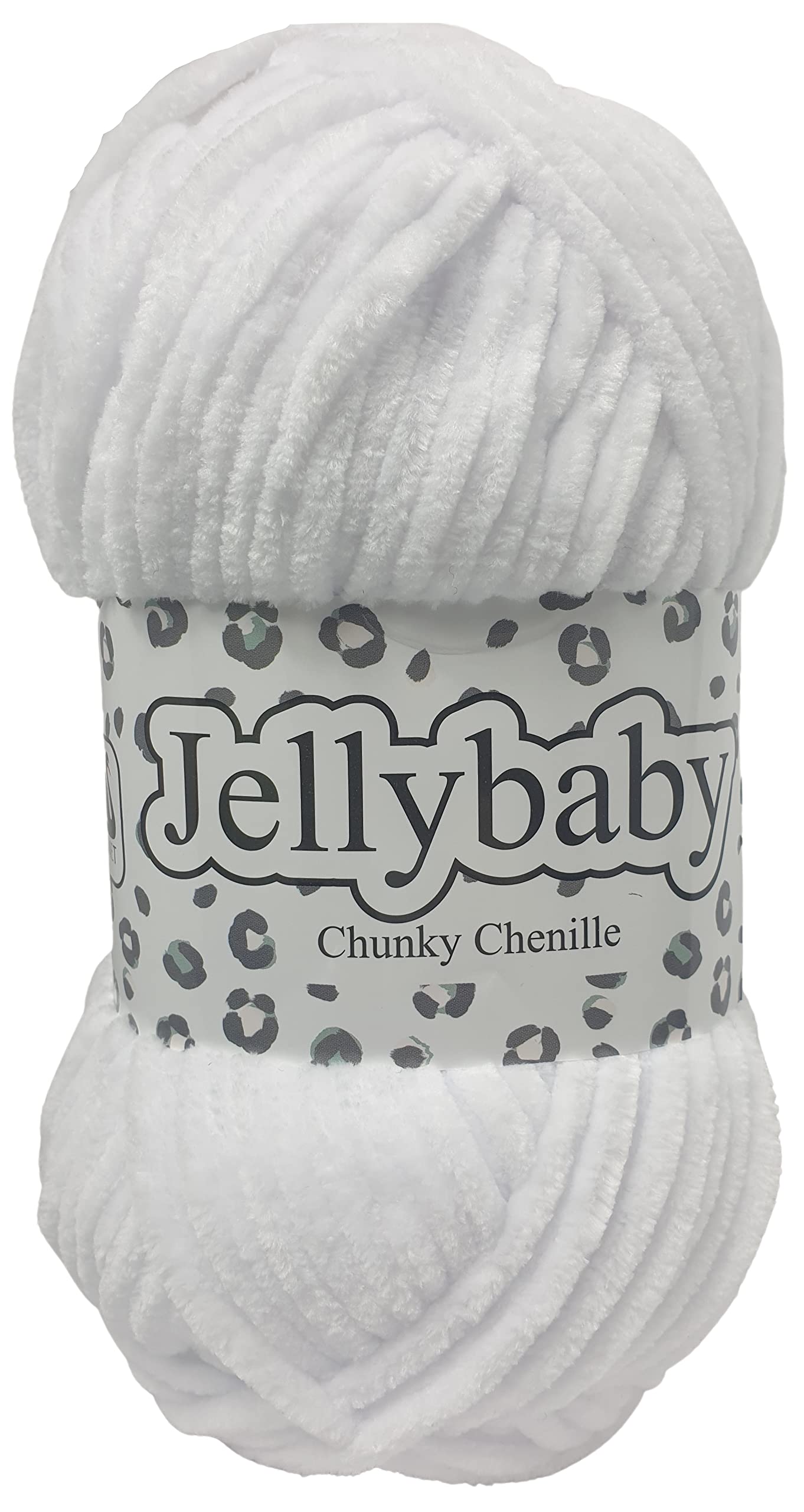 Cygnet Jellybaby Chunky Chenille Knitting Yarn (White 001) โ image 1