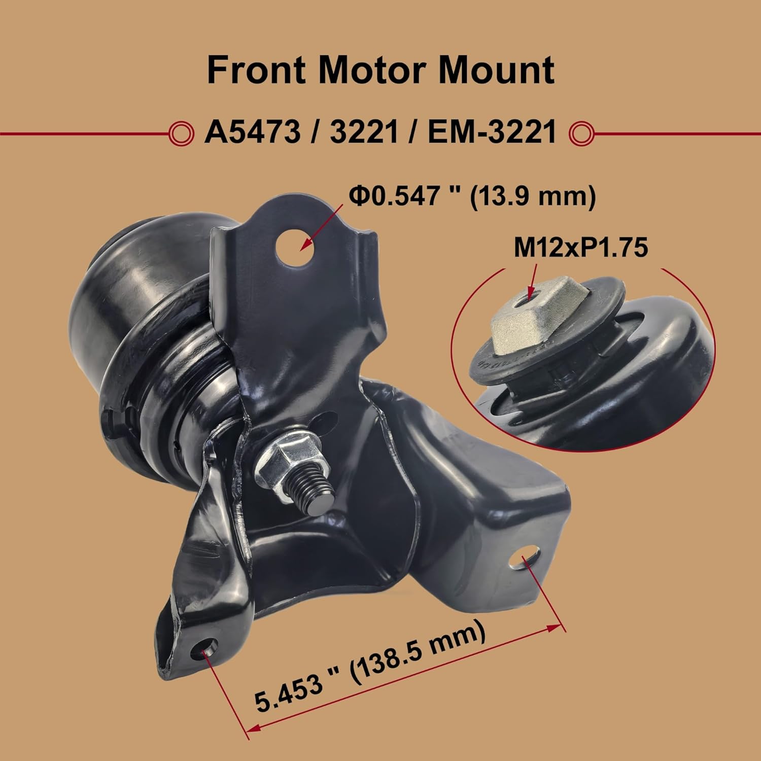 3PCS Engine Motor & Transmission Mount Set Compatible with 2006 2007 2008 2009 Ford Fusion / Mercury Milan 2.3L 3.0L Replacement for A5473 A5381 A5474