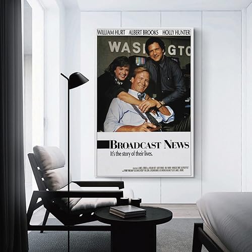 Miniatura 3 de Broadcast News - Póster de películas retro de los años 80, póster de pintura de pared, póster de arte moderno para el hogar, 20 x 30 pulgadas (19.7