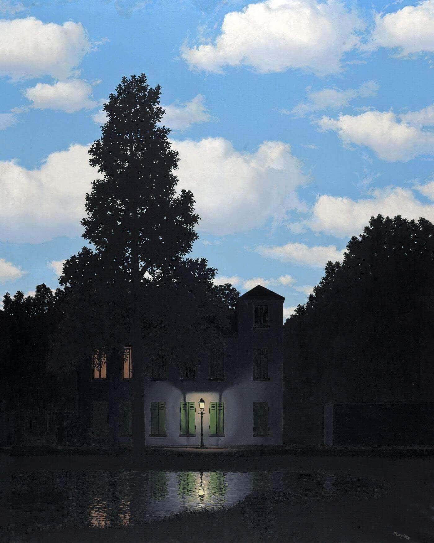 Tallenge - The Empire Of Light (L'empire des Lumi?res) 1954 - Rene Magritte - Small Poster(Paper,12x17 inches, MultiColour)
