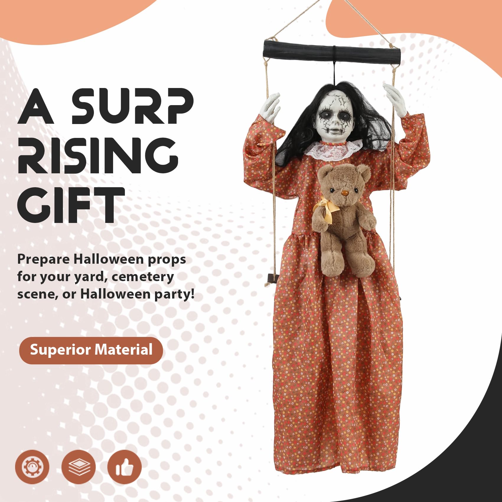 Straszne dekoracje halloweenowe na zewnątrz dekoracje halloweenowe duże straszne dekoracje halloweenowe rekwizyty do wewnątrz i na zewnątrz dekoracje halloweenowe