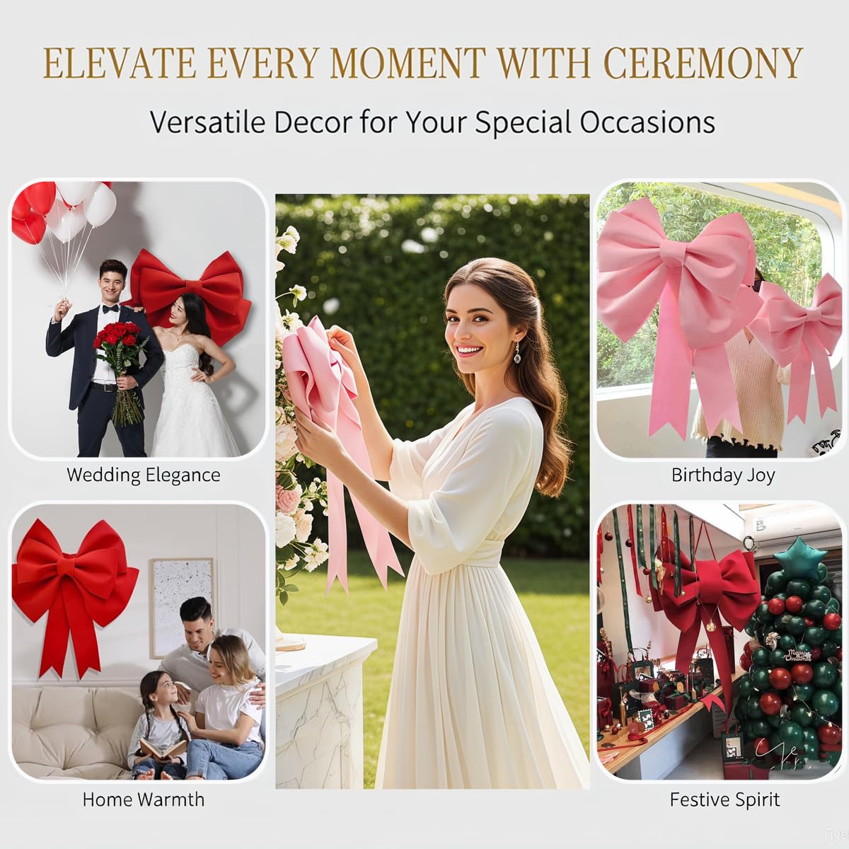 Lazos Gran Lazo Rojo Lazo Gigante Lazo Decorativo Lazo para Coche Lazo para Regalo Lazos Gigantes para Decoración de Coche para San Valentín, Boda, Navidad, Cumpleaños Verde Claro 50cm