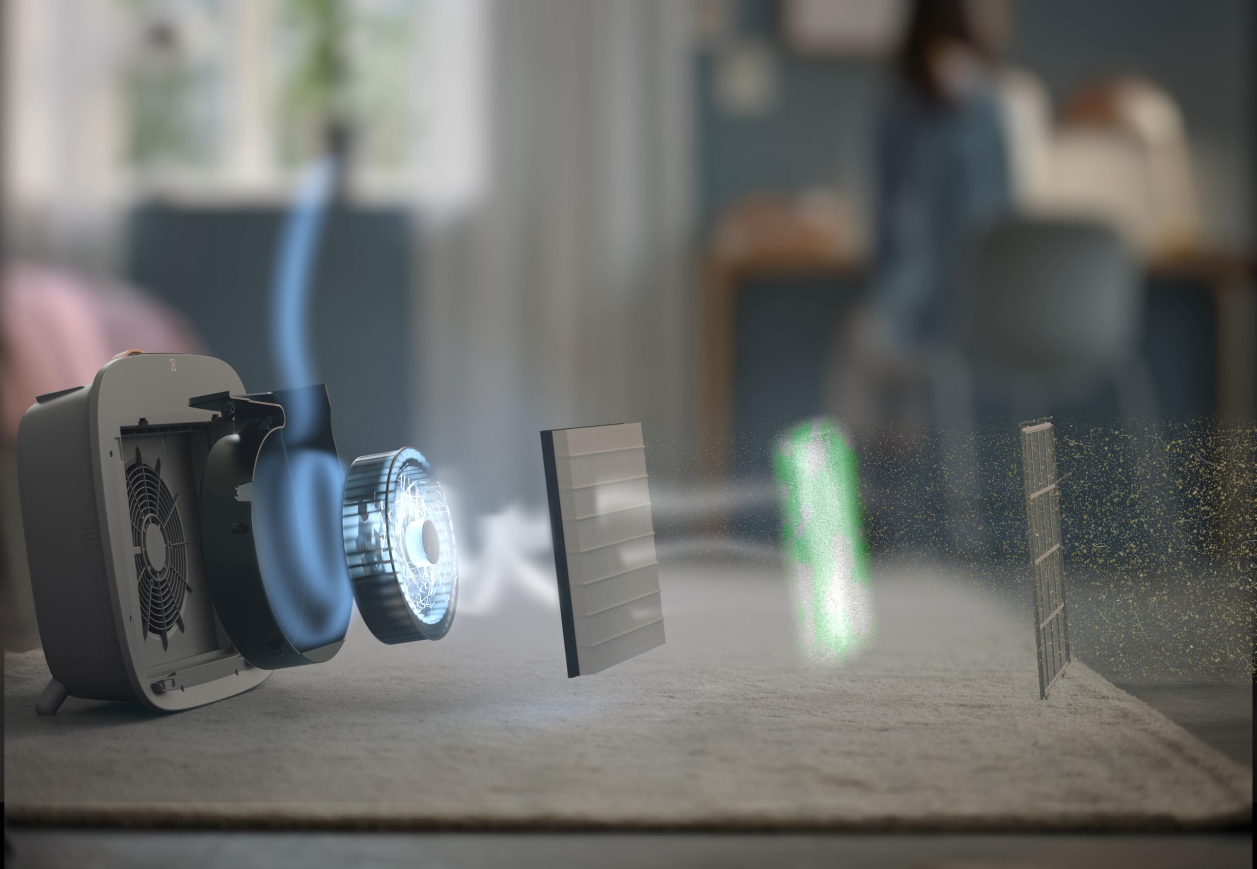 Electrolux BREATHE Filtr Przeciwpyłkowy Model EFWBTH3, Filtr pyłkowy do oczyszczania powietrza Well A5 & A7, Minimalizuje reakcje alergiczne, Aplikacja pokazuje, Kiedy należy wymienić filtr, Biały