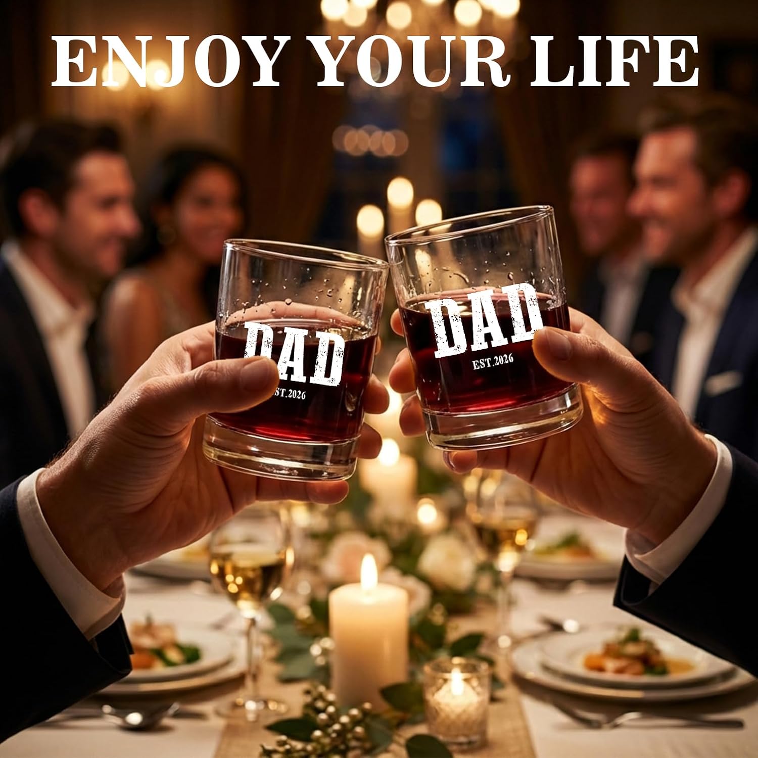 Father's Day Gifts for Dad - First Time Dad Gifts, New Daddy Whiskey Glass - Funny Unique Gift for Father from Daughter, Son Christmas & Birthday Gift Ideas for Him, Grandpa, Husband