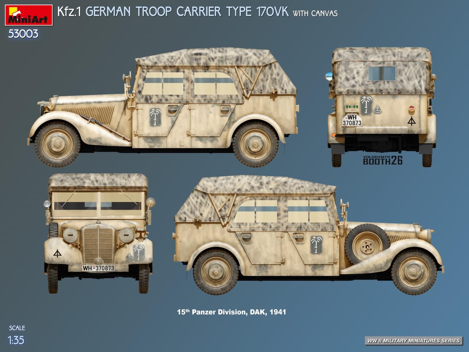 Amazon | ミニアート 1/35 ドイツ Kfz.1 兵員輸送車 タイプ170VK 帆布