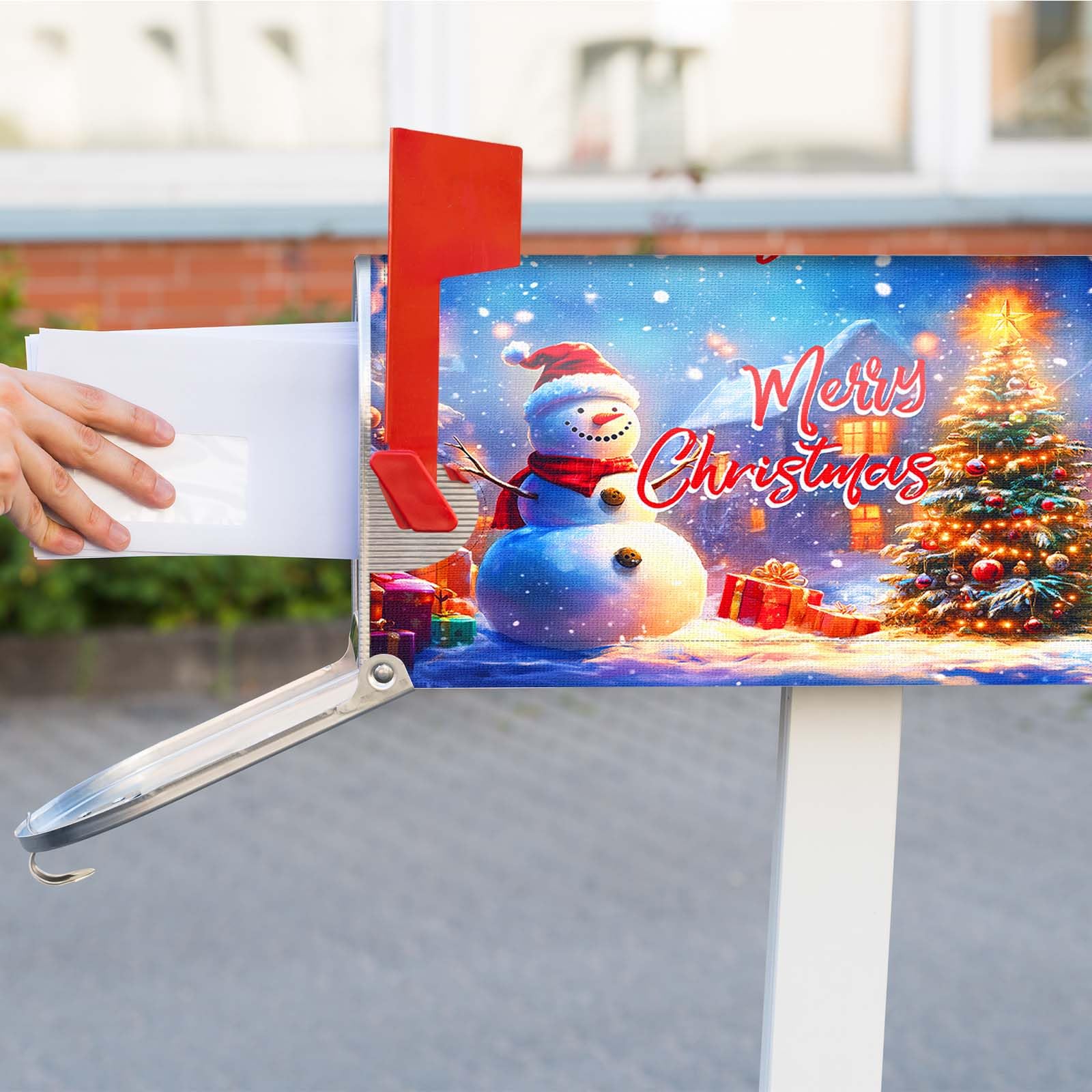 Copertura Magnetica per Cassetta Postale di Natale, 53x46cm Dimensioni Standard Copertura per Cassetta Postale di Natale Impermeabile per Decorazione Esterna di Cassette Postali da Giardino (Stile 1)