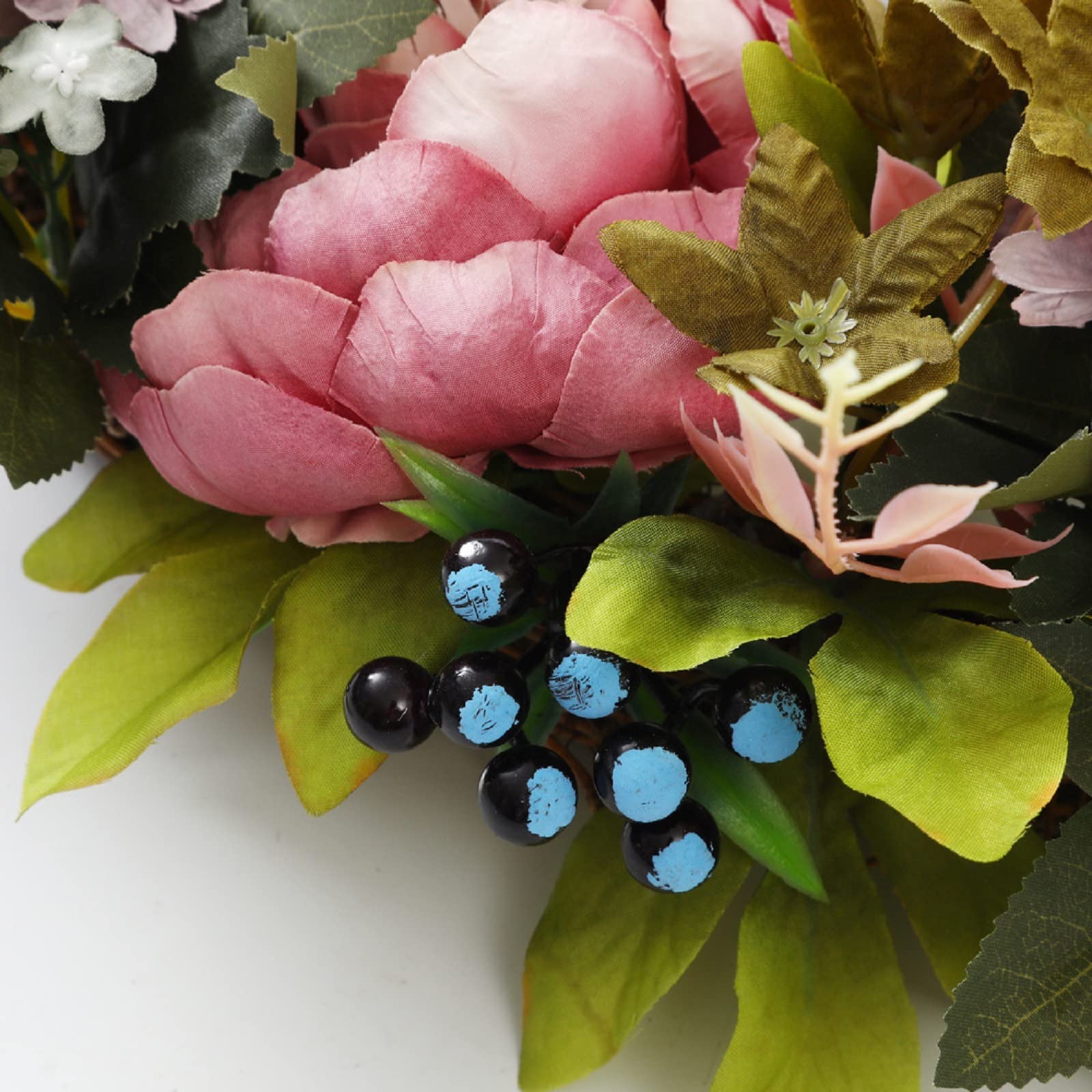 Pioen Lentekransen Kunstbloem Krans Bloem Groene Bladeren voor Buiten Voordeur Binnen Bruiloft Muur Decor(#1 Pioen Lentekransen Kunstbloem Krans Bloem Groene Bladeren voor Buiten Voordeur Binnen Bruiloft Muur Decor(#1