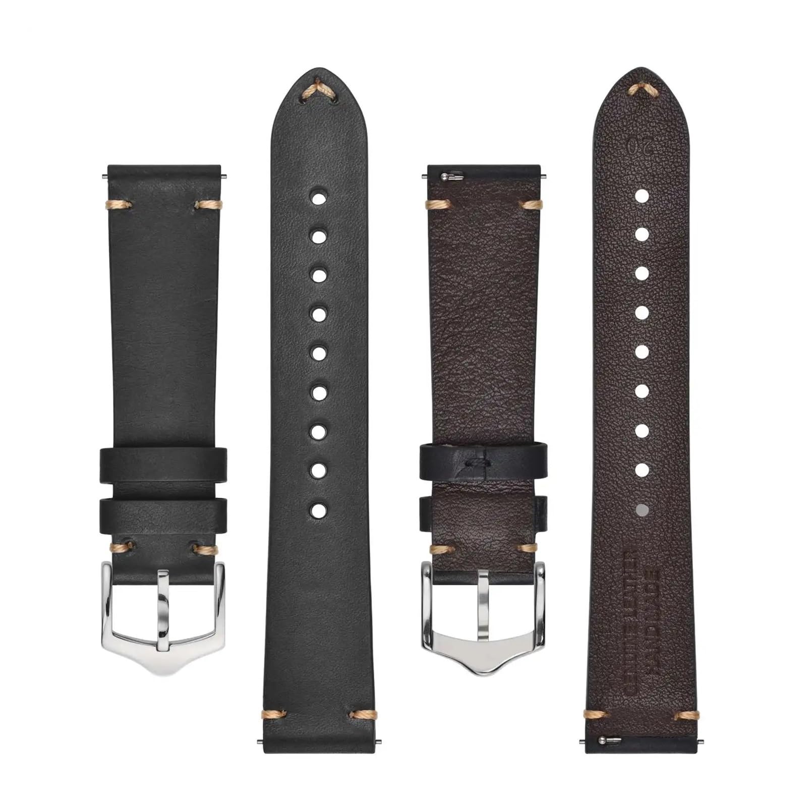 Crazy Horse Leder Echtes Rindsleder Uhrenarmband 20mm 21mm 22mm 23mm 24mm Armband für Herren Armband