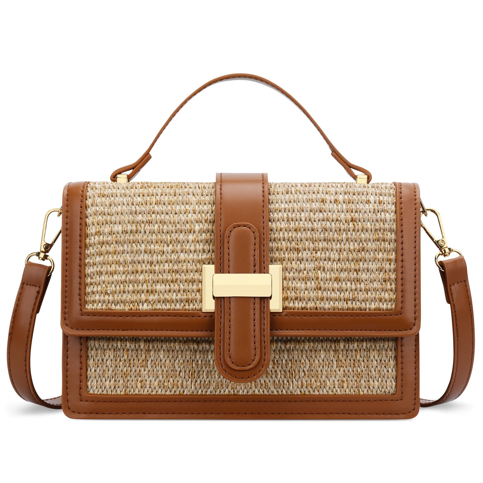KKXIUCrossbody Bags for Women - Top Handle Purses for Lady, Leather Handbags Shoulder Clutch with Adjustable Shoulder Strap