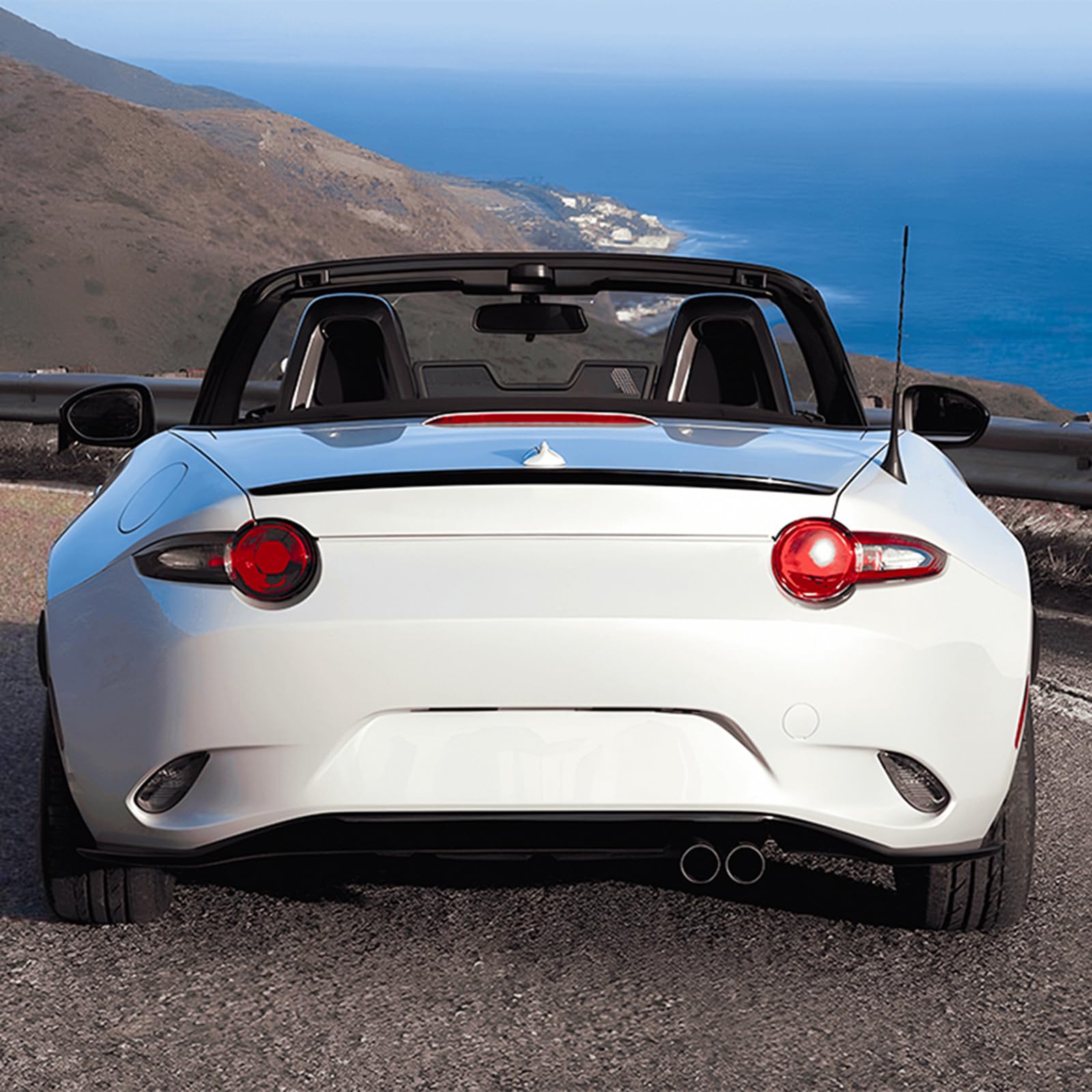 Alerón Trasero para Maletero para Mazda MX-5 Miata ND 2016-2025 Aspecto de Fibra de Carbono Negro Brillante