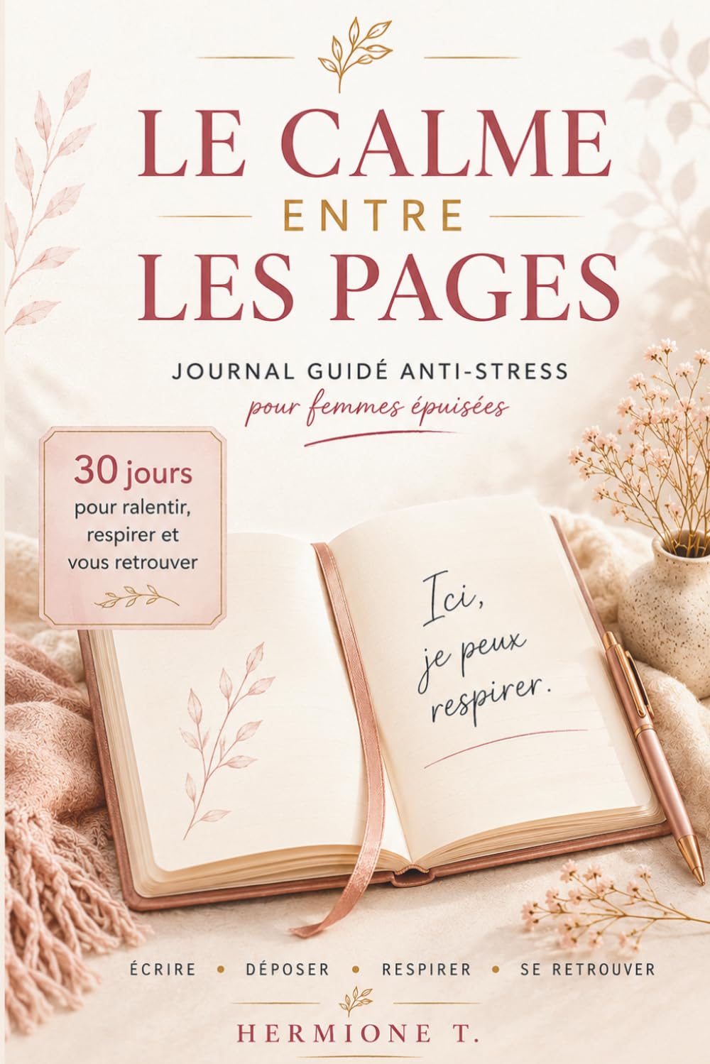 LE CALME ENTRE LES PAGES: Journal guidé anti-stress pour femmes épuisées - 30 jours pour retrouver douceur, clarté et paix intérieure