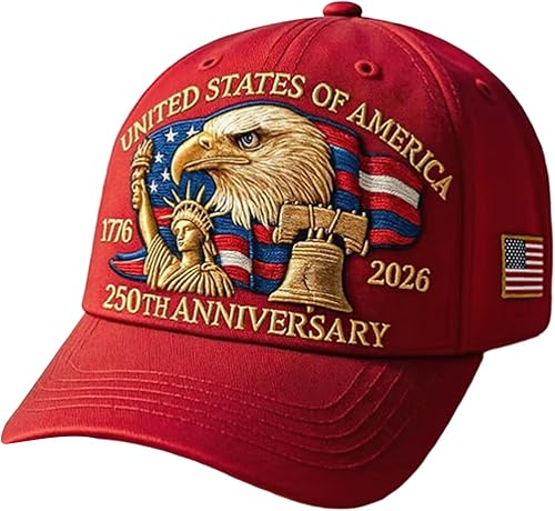 250th Anniversary USA Hat - United States 250 Anniversary Celebration Hat 1776–2