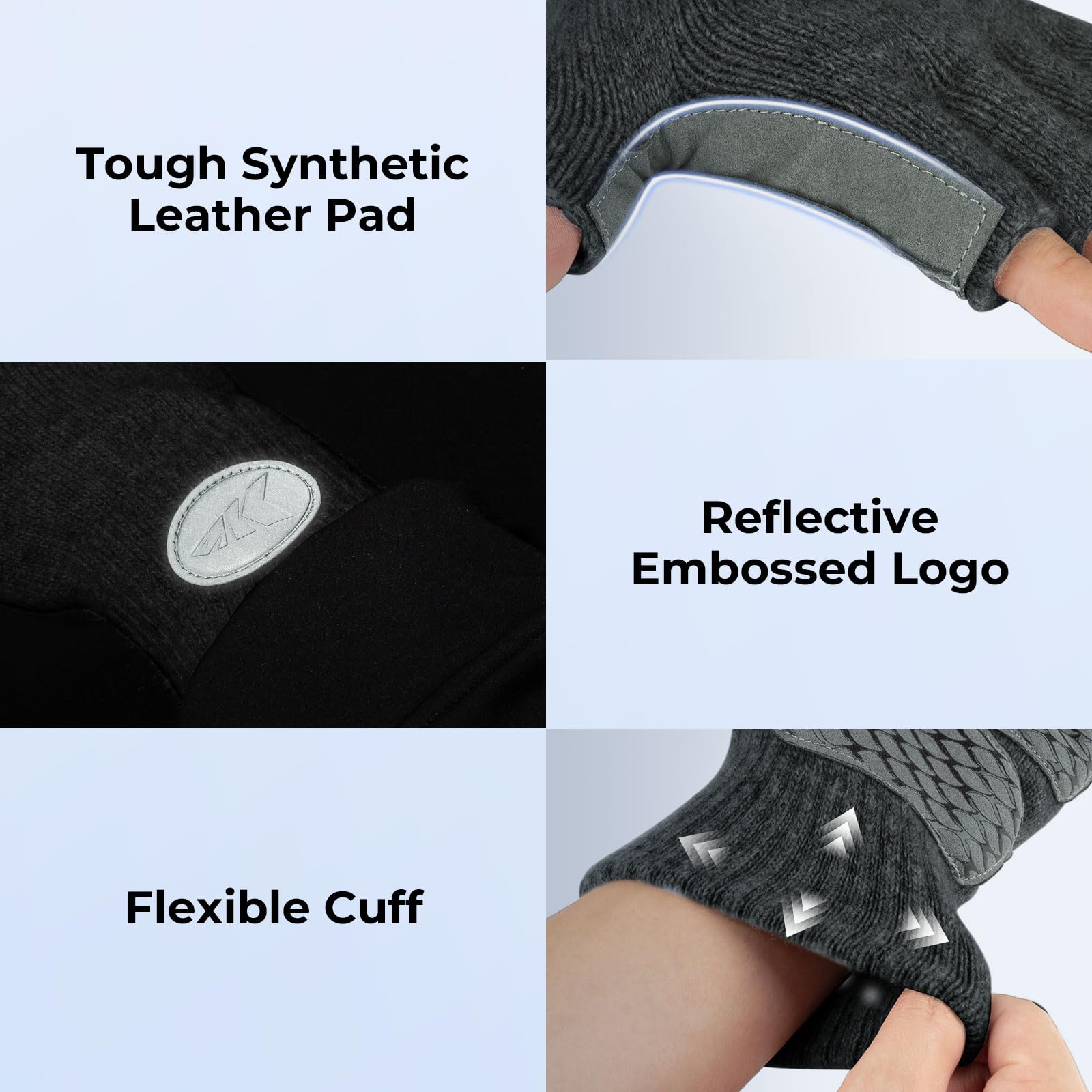 KastKing Bully Wooly 3-Cut Fingerless Wool Fishing Gloves, Cold Weather Warm Winter Gloves for Men & Women, Ice Fishing