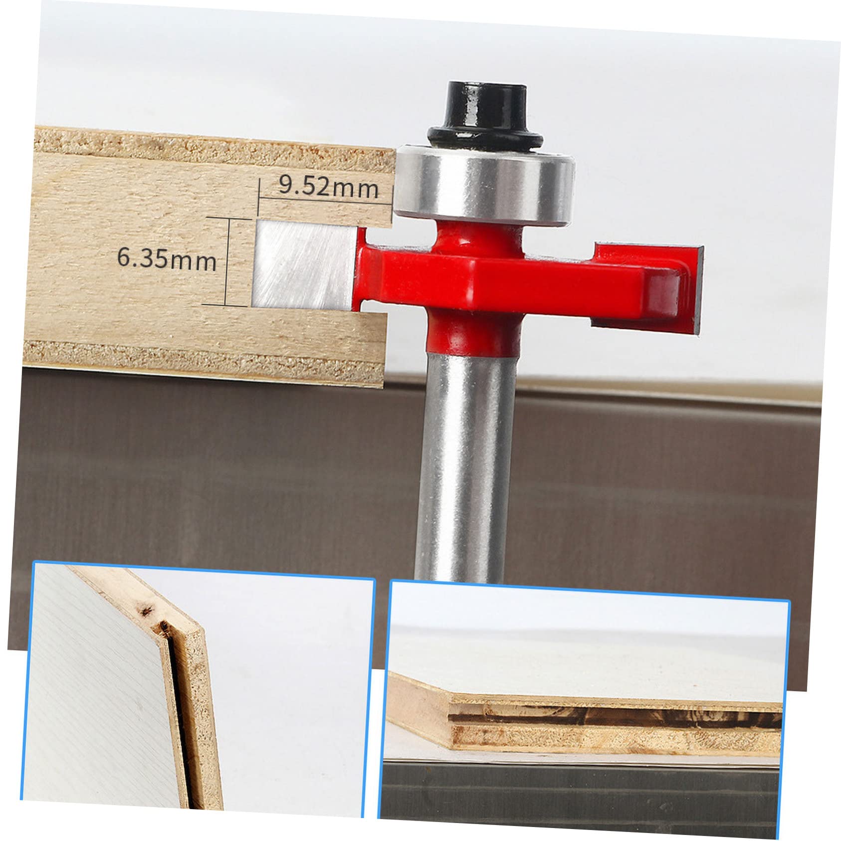 HOMSFOU 5pezzi Bit Scanalatura t Cuscinetto Utensile Per Falegnameria Per Scanalature e Fessure Per Scatole