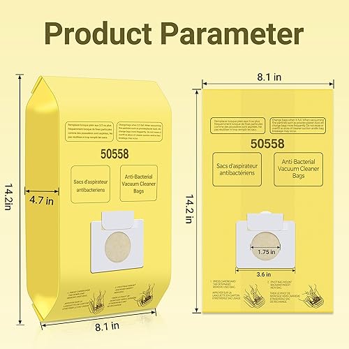 Miniatura 16 de 50558 Bolsas de vacío de repuesto para recipiente Kenmore tipo CQ 5055, 50555, 50557, 50558 y Panasonic tipo C-5, C-18, 200 Series, 400 Series, 600