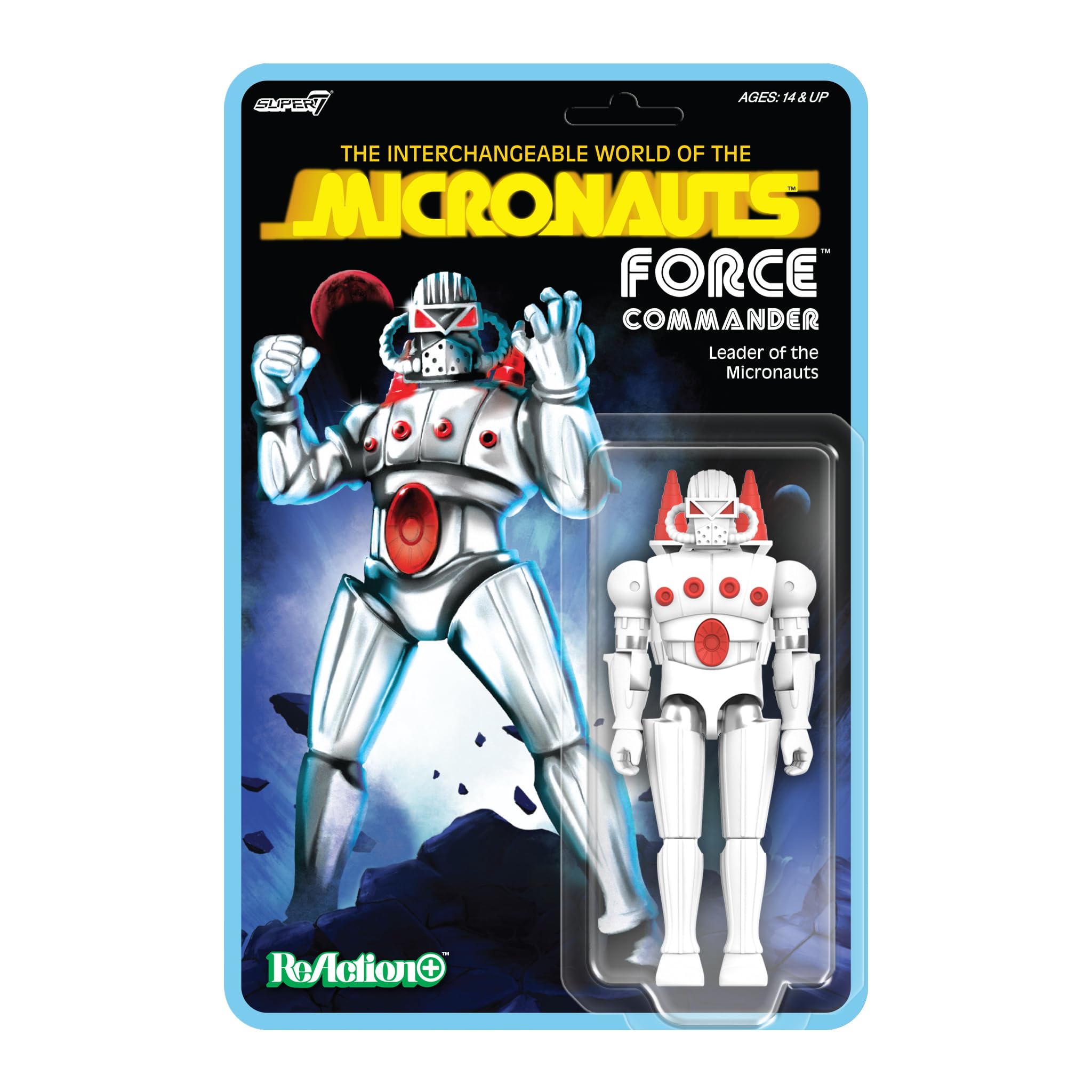 Super7 Reaction+ Micronauts Force Commander - 3.75" Micronauts Action Figure with Accessories - Classic Sci-Fi Collectibles and Retro Toys
