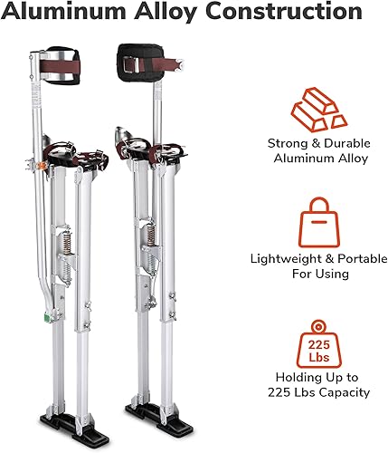 Miniatura 5 de Yescom Zancos para Paneles de Yeso 36" - 50" Herramienta de Pintura de Aluminio Ajustable con Almohadillas Cómodas para las Piernas para Techo,