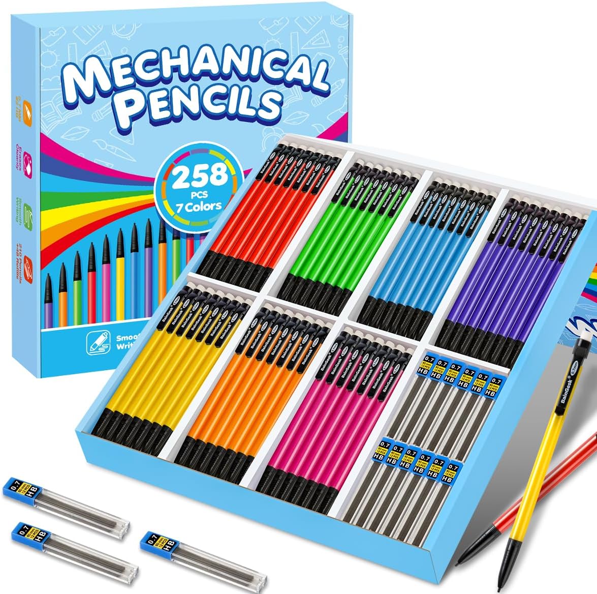 ColorStride 258 0.7mm mechanical pencils, HB #2 bulk