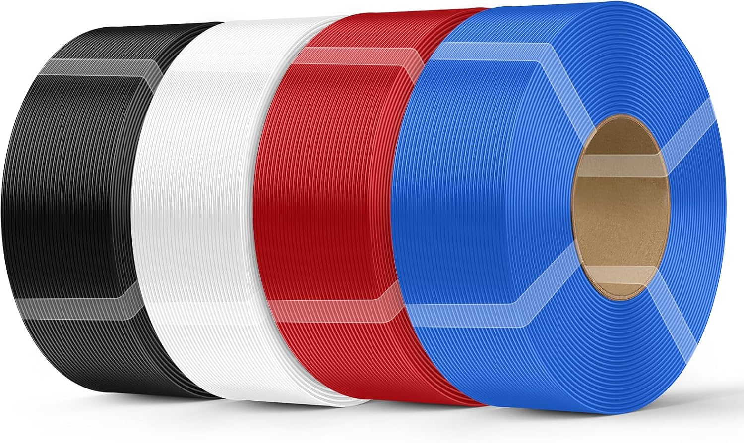 Creality PETG Filament Refill 3D Printer Filament, 4kg 1.75 mm(8.8lb) Refilament for Bambu Lab Reusable Spool, Dimensional Accuracy ±0.03mm,PETG Black White Red Blue