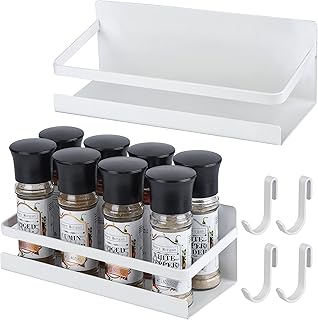 Wetheny Magnes na lodówkę organizer stojak na przyprawy (opakowanie 2 białe)