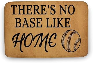 There's No Base Like Home Soft Low Profile Doormat Bath Mat Welcome Door Mats Non-Slip Dust Floor Rug for Kitchen Front Hall Lawn 30x18 Inch