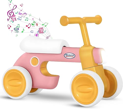 Miniatura 8 de Henry & Colin Bicicleta de equilibrio de bebé para niños, sin pedal, 4 ruedas silenciosas y asiento suave, primera bicicleta, caminante para niños y