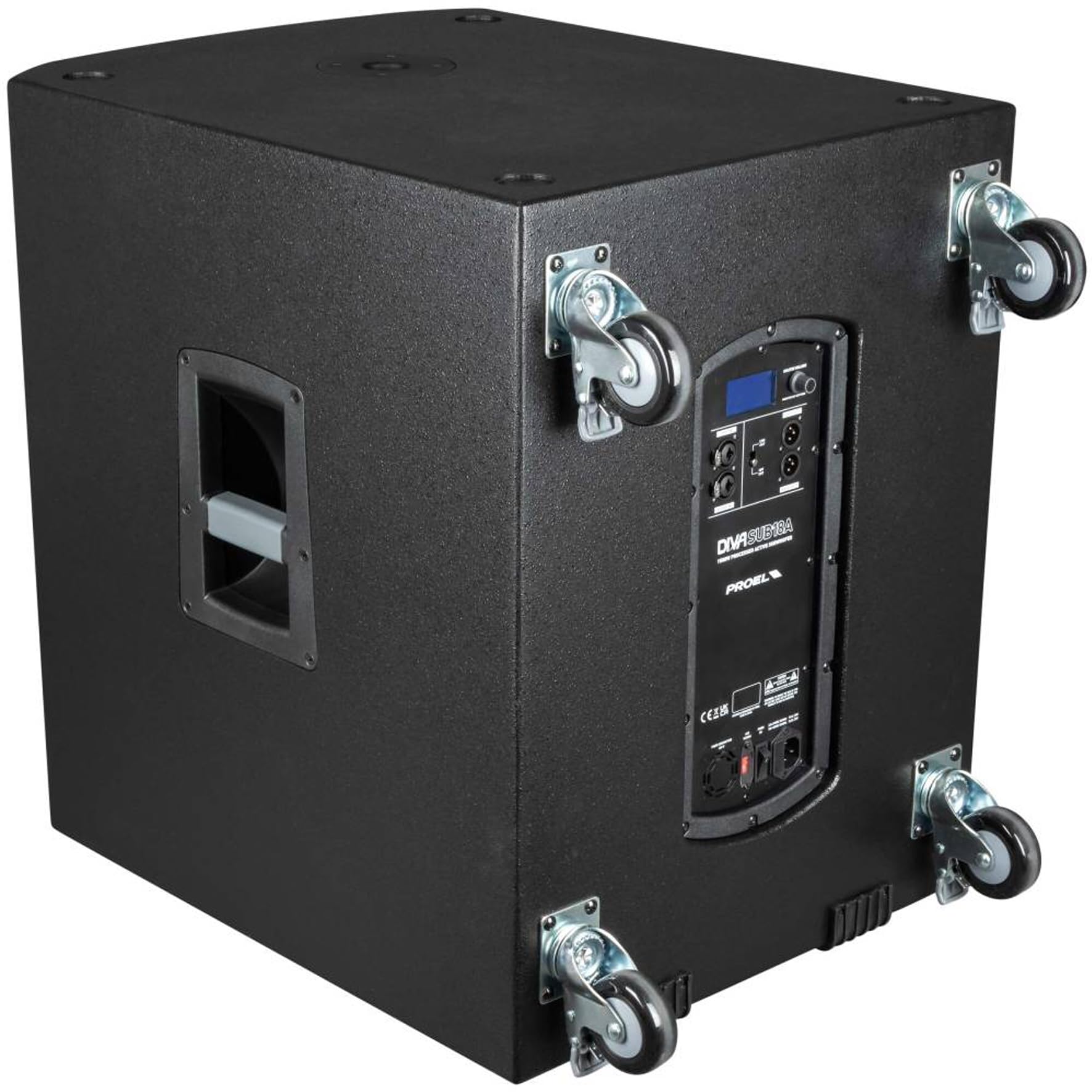 PROEL DIVASUB18A Subwoofer 18" 1500W Picco Display LCD Controllo Manopola Singola Nero