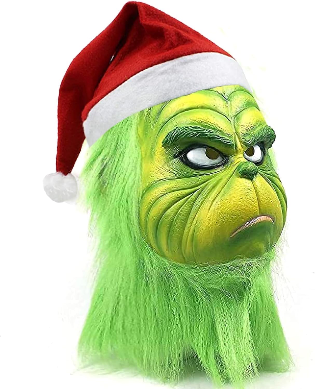 The Christmas Cosplay Mask, Christmas Costume Latex Mask Adult,Green Cosplay Costume Mask