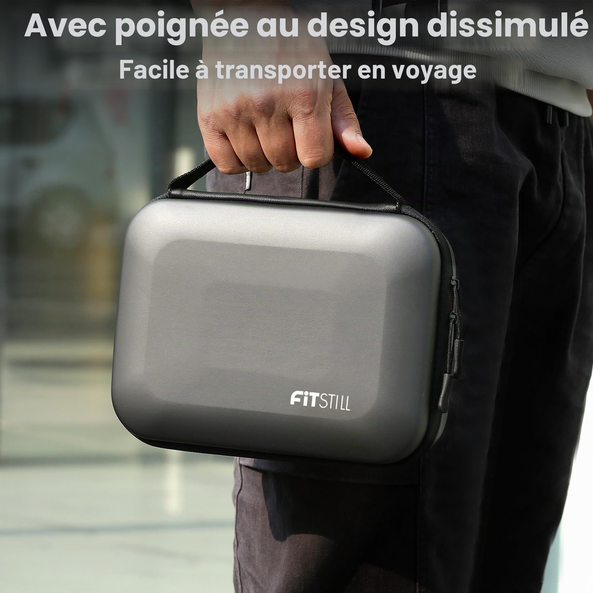 FiTSTILL Étui de rangement rigide pour Go Pro Hero 12/11/10/9/8/7/Insta 360 et autres caméras d'action, kit d'accessoires, Noir