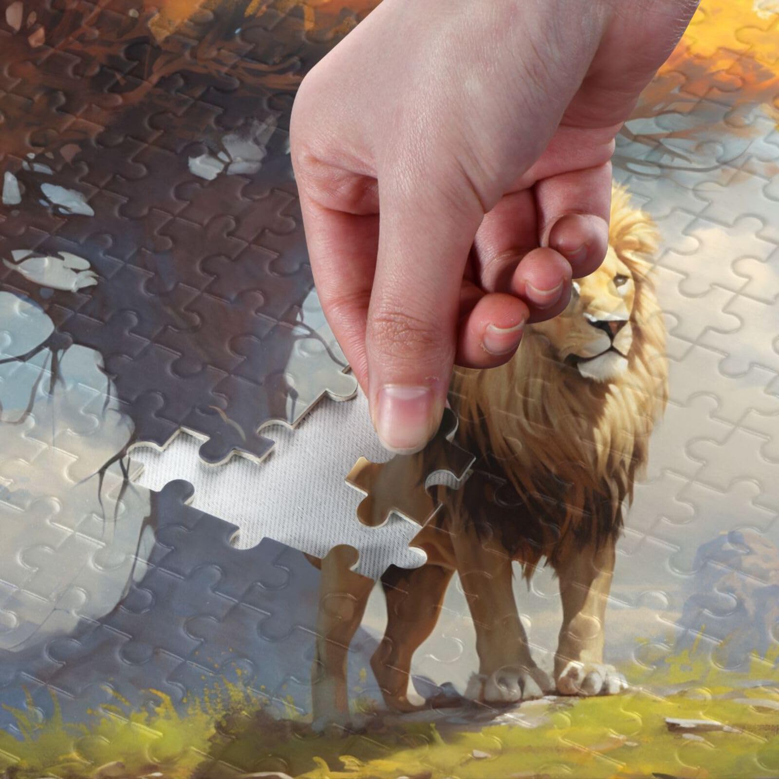 Amazon.com: ZENWAWA 1000 pieces Puzzle-Lion Wild, Jigsaw Puzzle