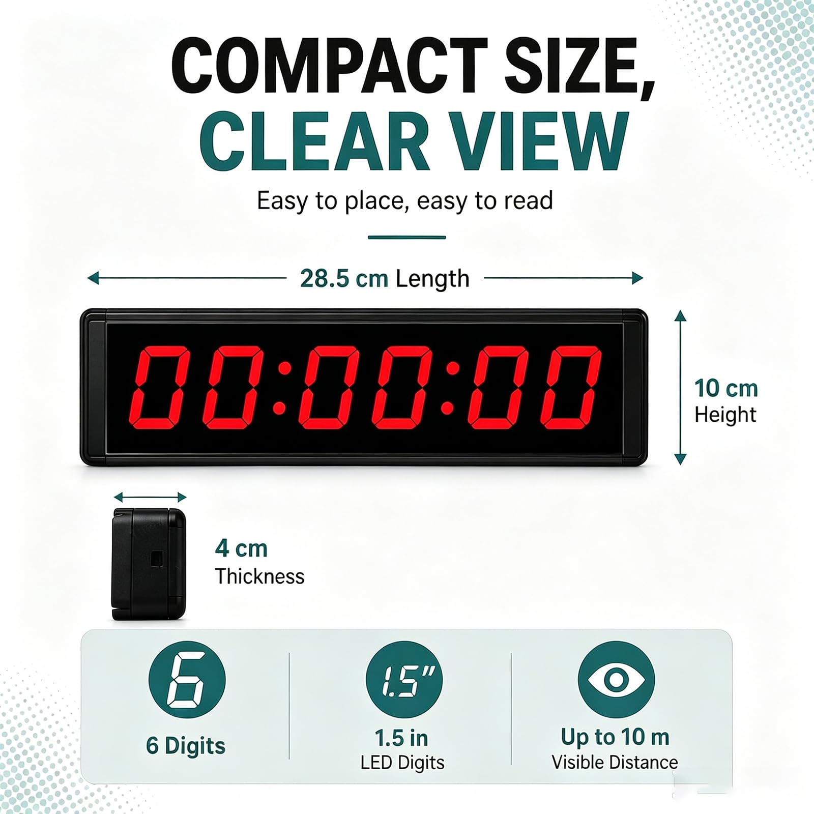 Reloj De Pared Digital con Temporizador, Pantalla De 3,8 Cm (1,5 Pulgadas) De Doble Cara, con Trípode Y Control Remoto. Funciones: Cronometraje Preciso, Ciclo, Cronómetro, Cuenta Regresiva Y