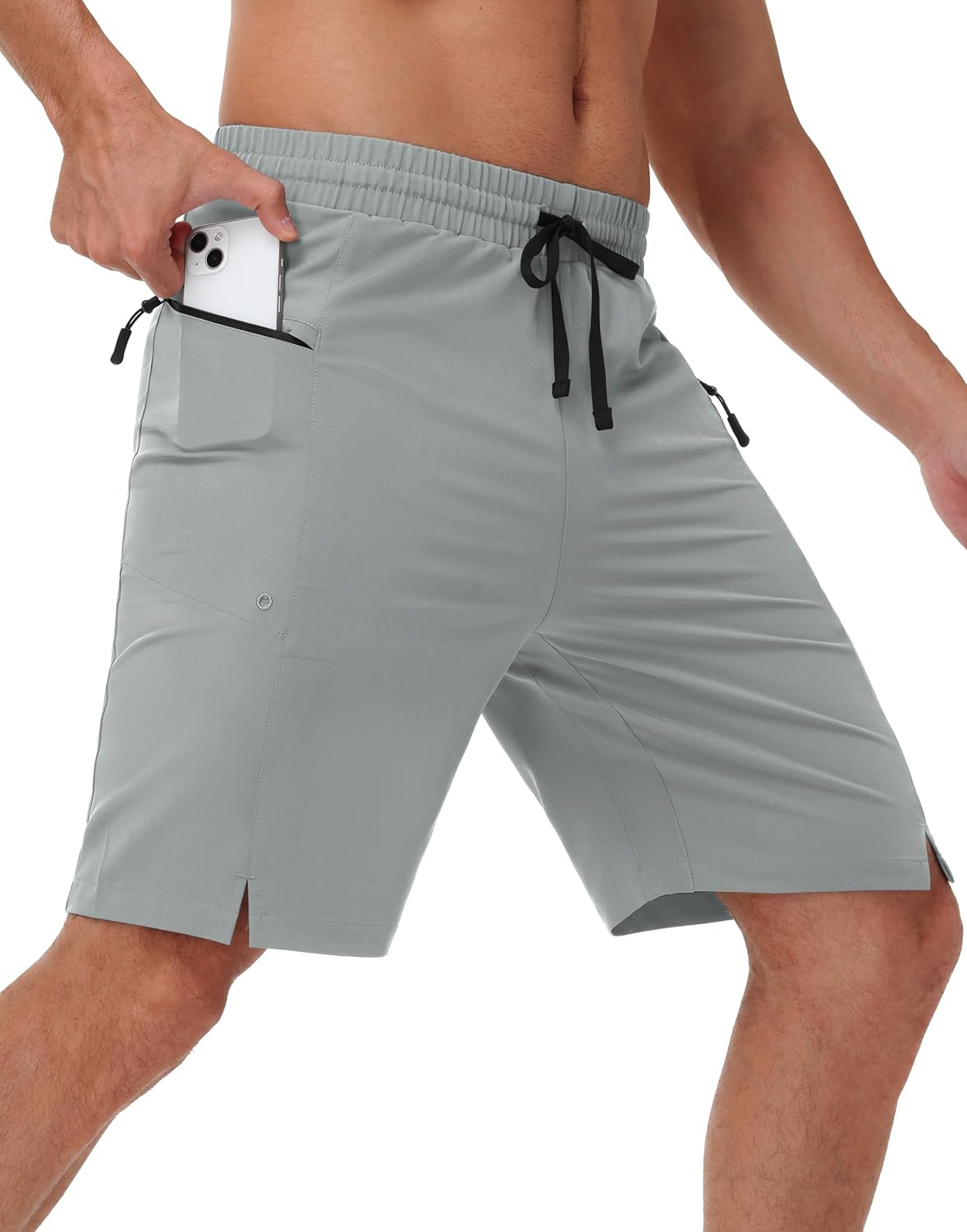 MIVEI Mens 9" Swim Trunks Board Shorts - Swimwear Bathing Suit Beach Short with Zipper Pockets - No Mesh Liner Quick Dry