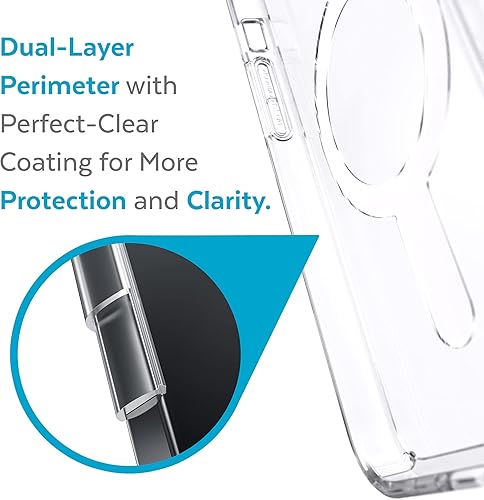 Miniatura 4 de Speck Funda transparente para iPhone 13 Mini, protección contra caídas diseñada para MagSafe, compatible con teléfonos iPhone 12 Mini y iPhone 13