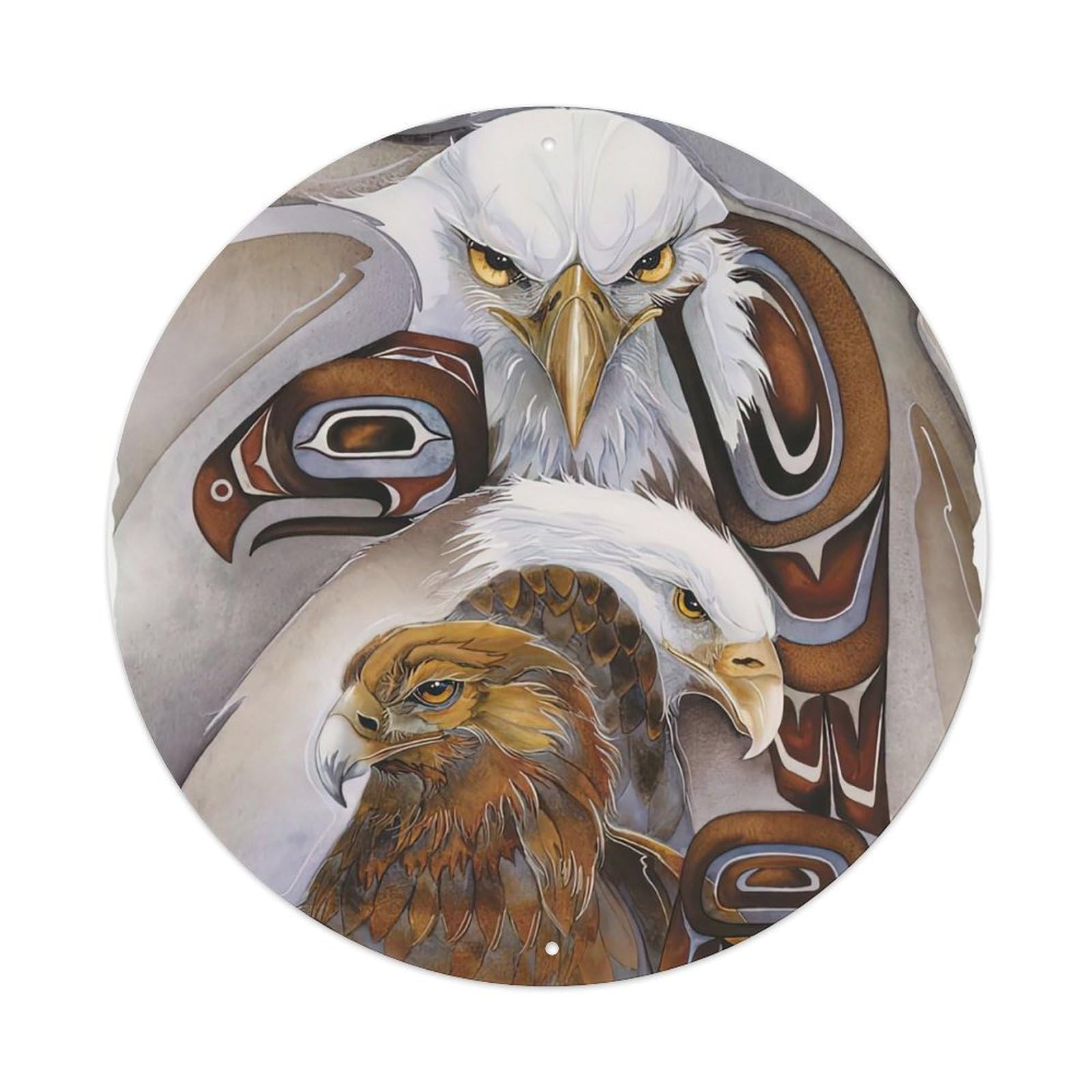 Bald Eagle Aboriginal Power Totem Poster Metal Tin Sign