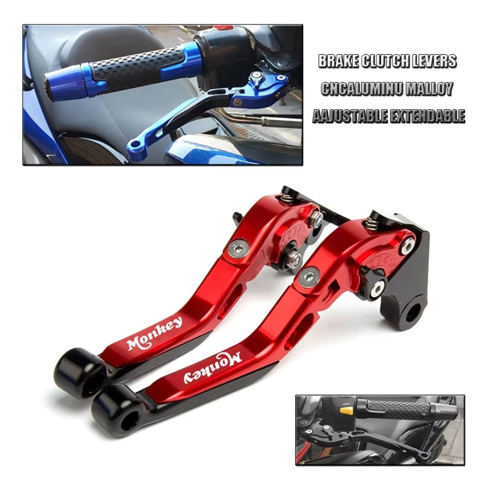 Für Honda MONKEY Z 125 2019-heute Kupplung Hebel Bremshebel Set Einstellbare Klapp Griff Hebel Motorrad Zubehör Teile(O)