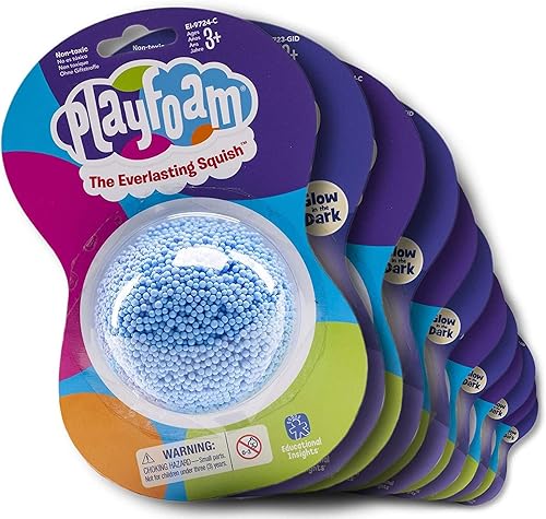 Educational Insights Playfoam Classic & Glow in the Dark Jumbo Pod, juego de 12, juguete sensorial, relleno de cesta de Pascua para niños y niñas, a