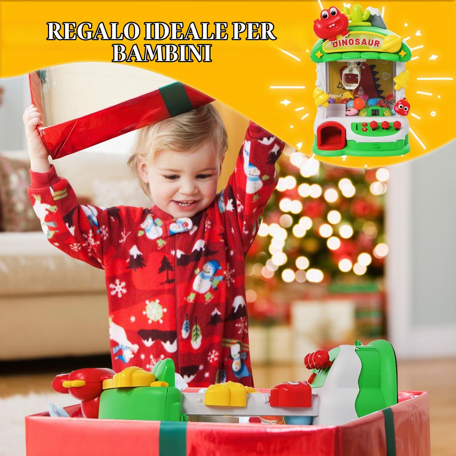 Macchina con Artiglio per Bambini,Mini Macchina Artiglio Arcade con Luci e Musica,Mini Giocattoli con Artigli Caramelle Machine per Bambini,Ragazze e Ragazzi Regalo，Macchina Artiglio Giocattolo