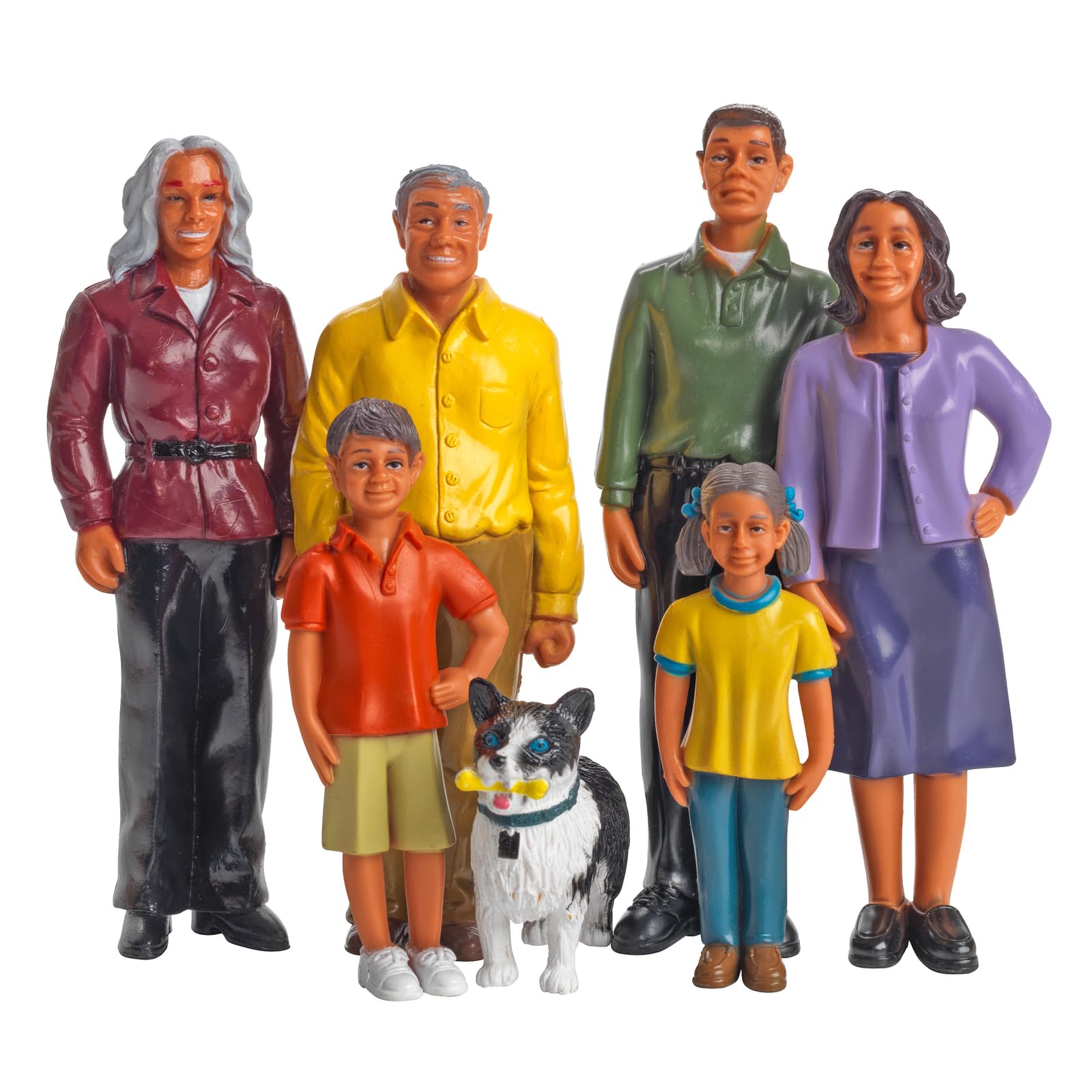 Educational Multicultural Pretend Play Figurine Family Hispanic Dolls Set of 7