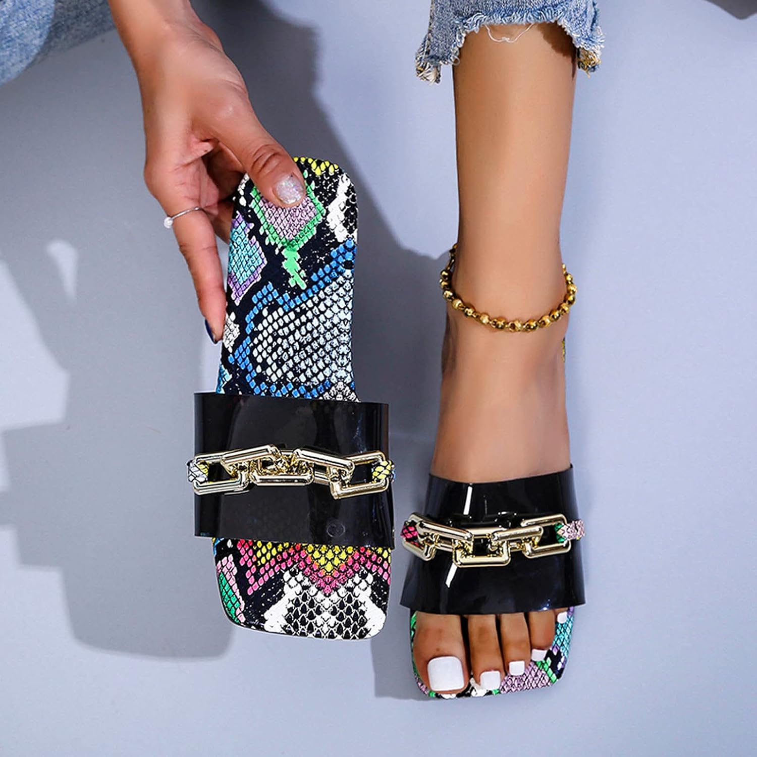 perspex sandals flat