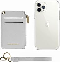 Vista 64 de Carteras pequeñas de cuero delgado para mujeres, tarjetero, cartera, monedero con llavero beige (B-Beige)