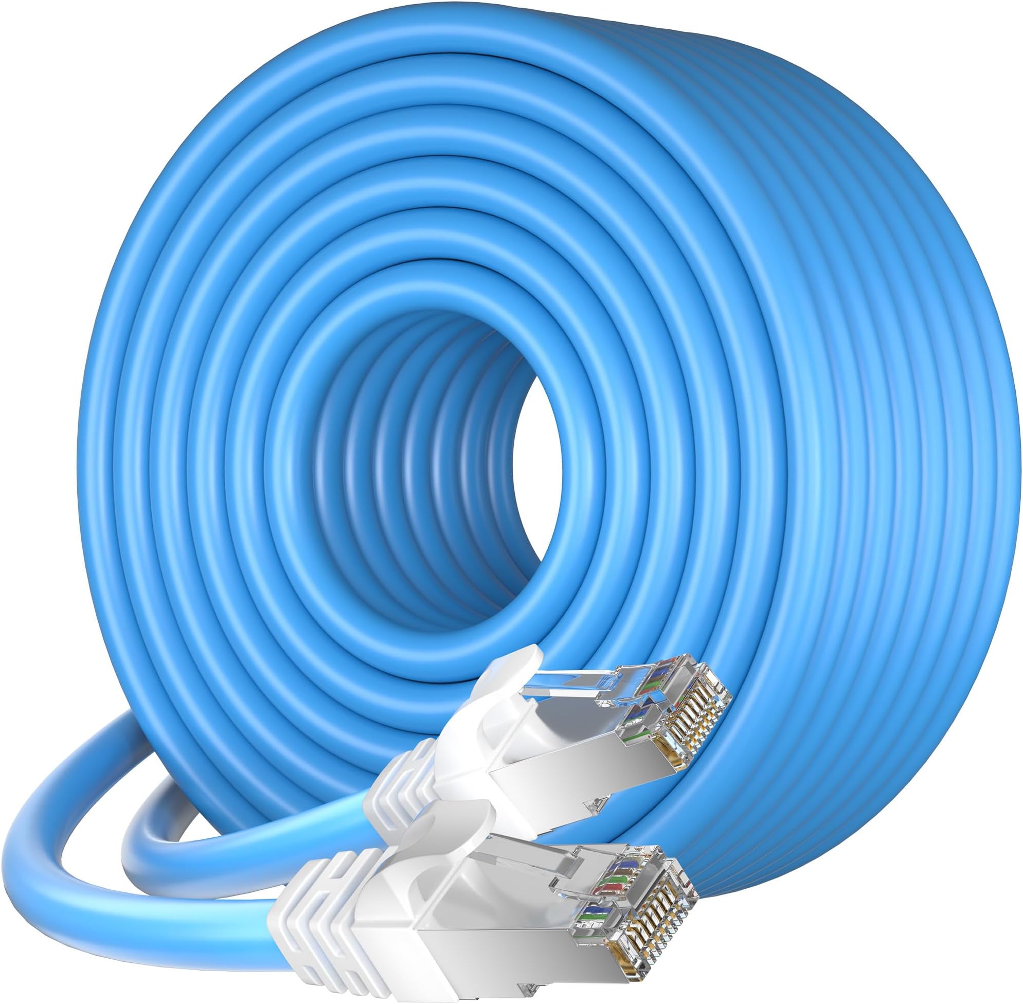 イーサネットケーブル 50フィート Cat 7 アウトドアケーブル SFTP トリプルシールド イーサネットケーブル 屋内 高速 10Gbps 600MHz ネットワークケーブル 防水 耐紫外線 直接埋設 LANケーブル RJ45 ルーター用