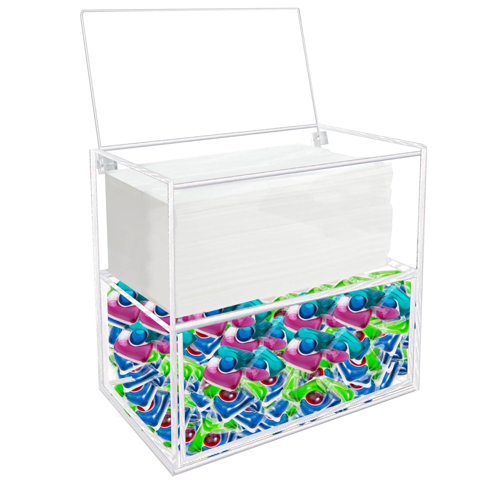 Photo 1 of Dryer Sheet Holder Box Acrylic Laundry Sheets Container Storage DispenserLPNPMGO1744400
