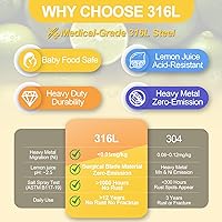 Vista 3 de Premium 316L Medical-Grade Stainless Steel Lemon Squeezer - Baby-Safe Citrus Juicer, Heavy-Duty Manual Lime Squeezer with Zero Heavy Metal Leaching