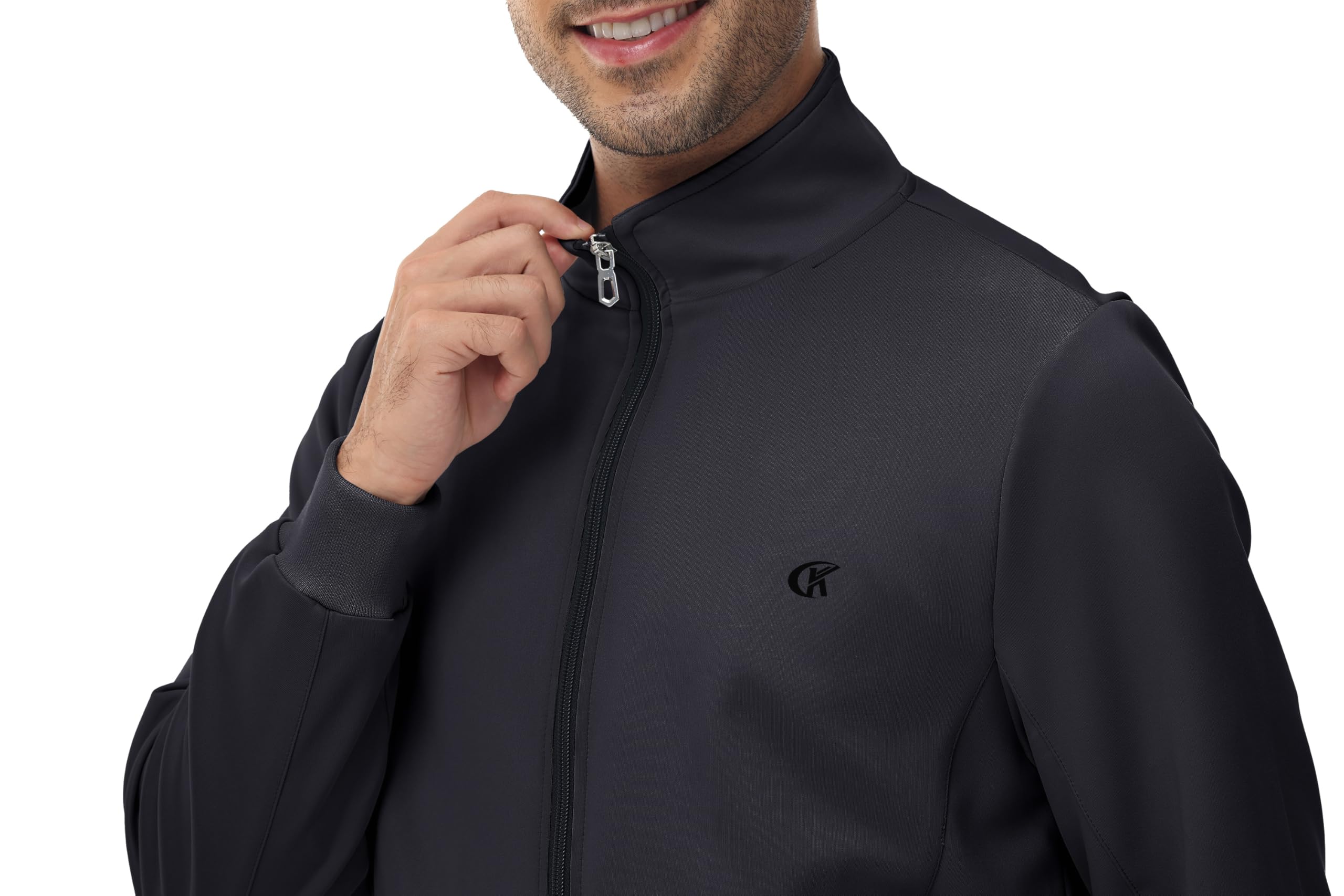 Huayuzh Tuta sportiva da uomo, 2 pezzi, con cerniera, per jogging, fitness, palestra, casa