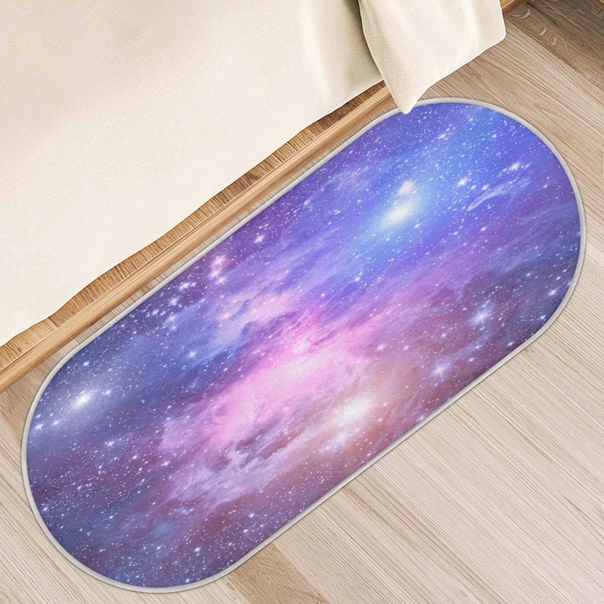 Tapis antidérapant à poils longs TropicalLife maison intérieur galaxie 50x120