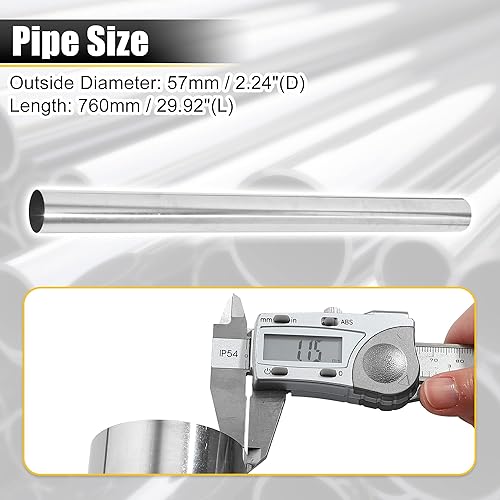 Miniatura 3 de X AUTOHAUX Tubo de escape recto de 2.25 pulgadas de diámetro exterior de 30 pulgadas de longitud, tubo de tubo de 2.25 pulgadas, ajuste universal de