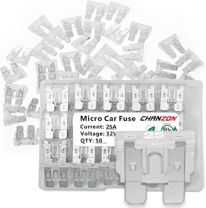 Fusível automotivo tipo lâmina CHANZON ATC/ATO/APR 25 A 32 V – Pacote com 50 unidades