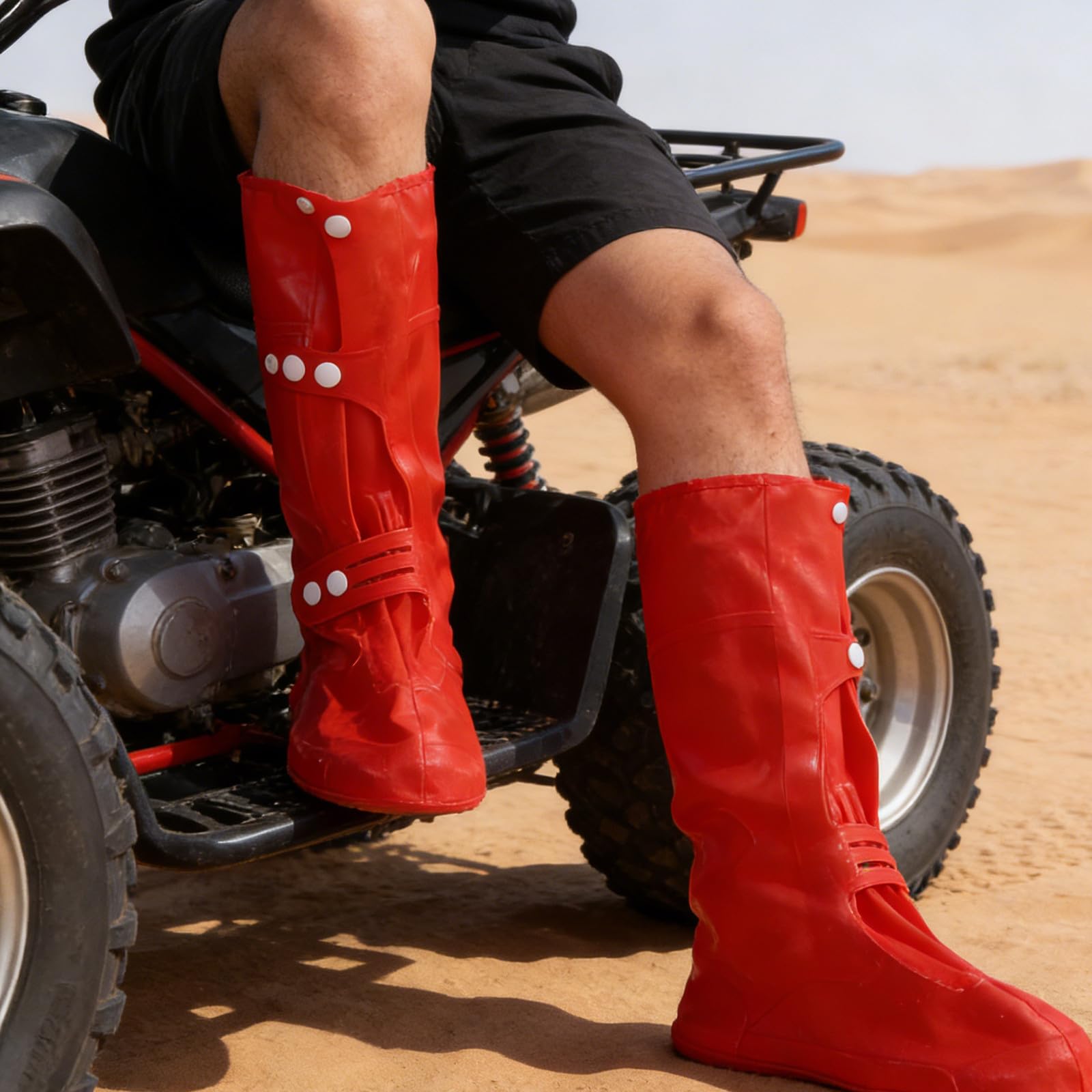 1 Paio di Ghette da Trekking - Copriscarpe Impermeabili Regolabili Anti-Sabbia per Trekking nel Deserto - Protezioni per Le Gambe da Passeggio all'aperto Rosse per Uomo e Donna, Taglia